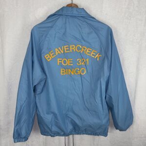 Vintage Beavercreek Bingo Satin Jacket Active Generation Blue Size Small